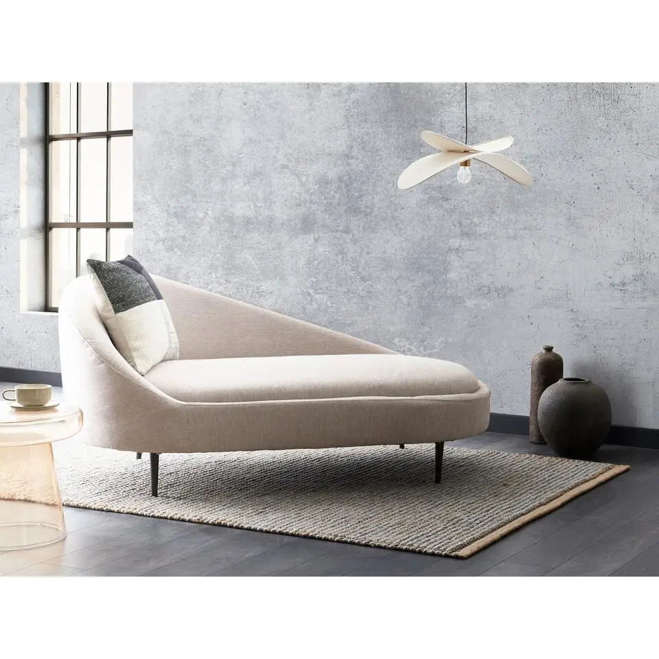 VALREAS - Chaise longue - Taupe - Linkszijdig - Polyester