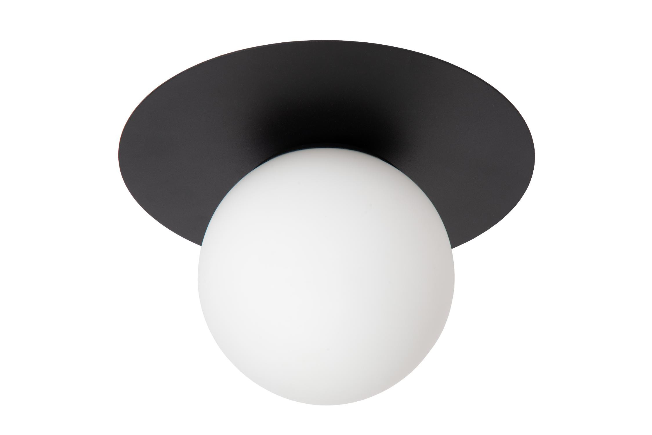 Lampa sufitowa czarna-biały opal TRICIA 1xE27x15W wym: 17,5x25x25 cm Lucide