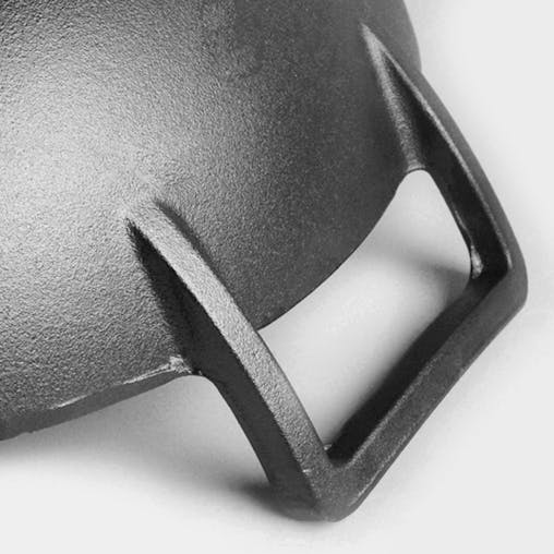 SOGA 2X 32cm Commercial Cast Iron Wok FryPan with Wooden Lid Fry Pan