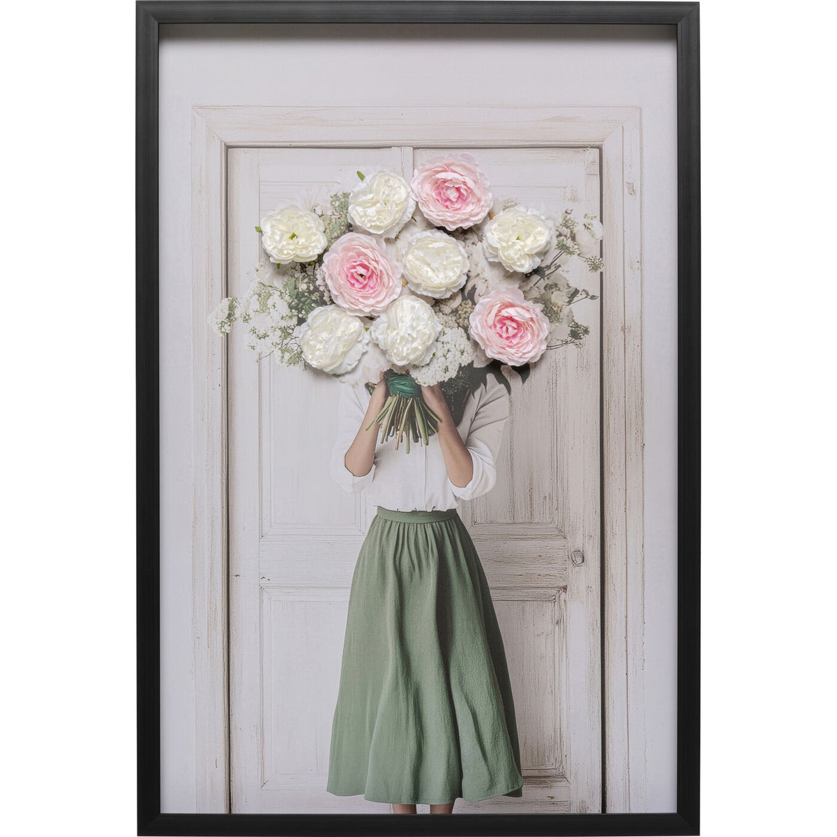 Kare Design Schilderij vrouw boeket 3D lente 64x94cm