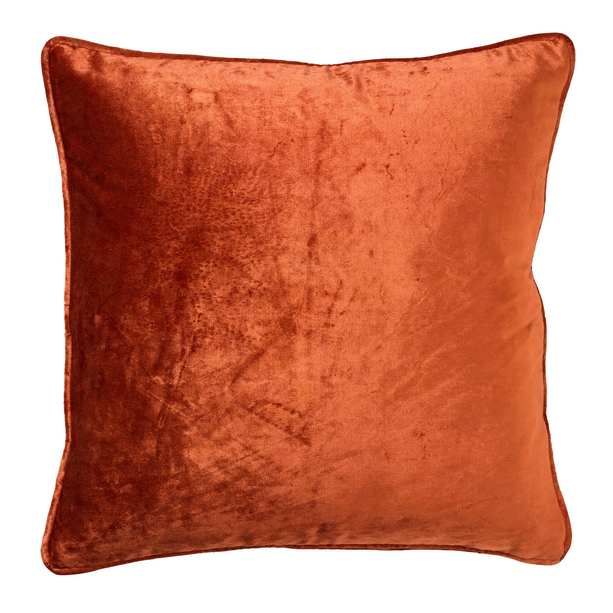 - Coussin orange en velours 50x50 cm uni