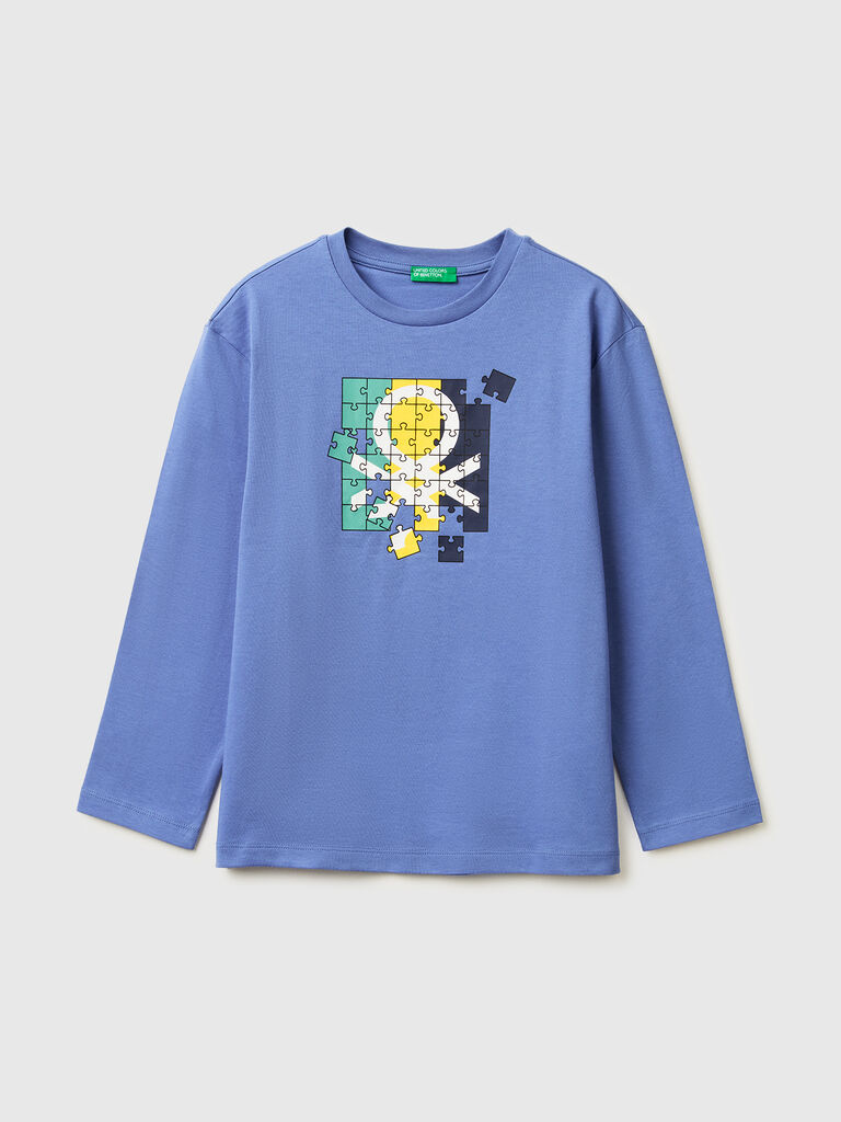 T-shirt in organic cotton with logo print