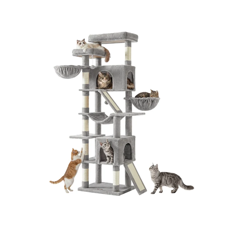 Collection Clawfy-Arbre à chat XXL pour foyers avec plusieurs chats