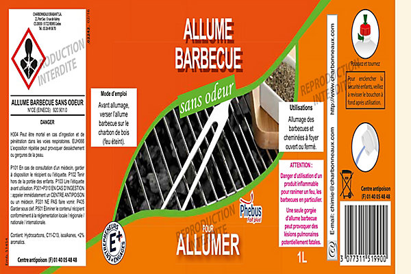 Liquide Allume-barbecue Phebus en bouteille capacité 1 L