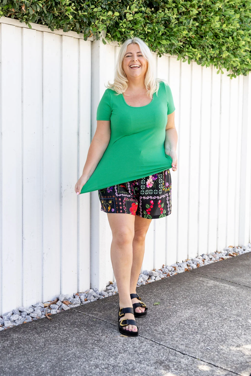 Billi Rib Tee in Green