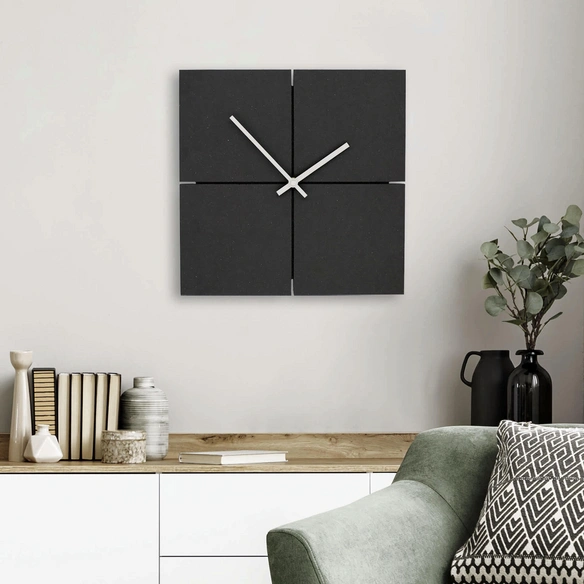Wanduhr, HxT: 30 x 5 cm, schwarz, ohne ink. Batterie
