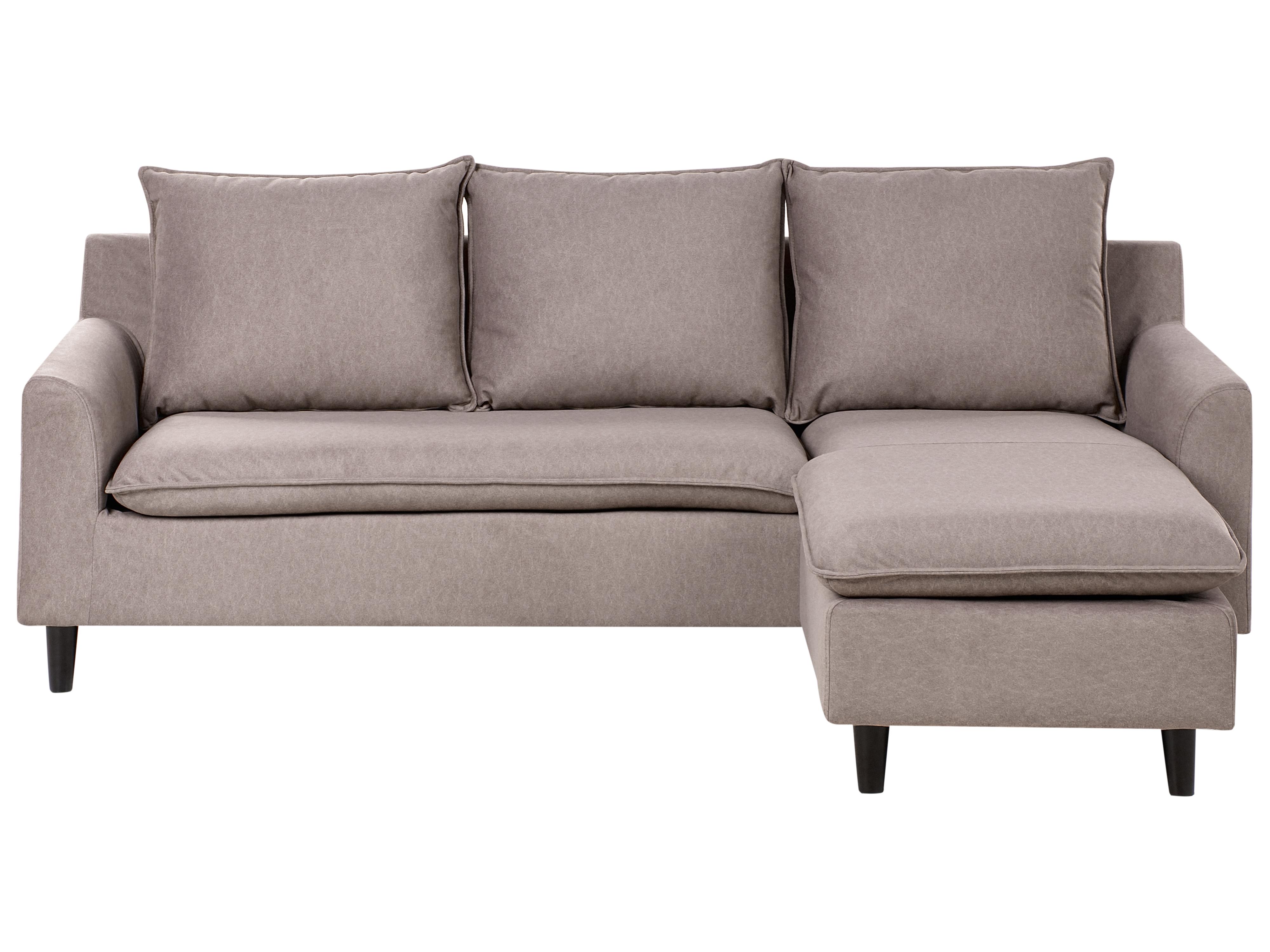 Corner Sofa 3 Seater ELVENES Velvet Taupe Left Hand