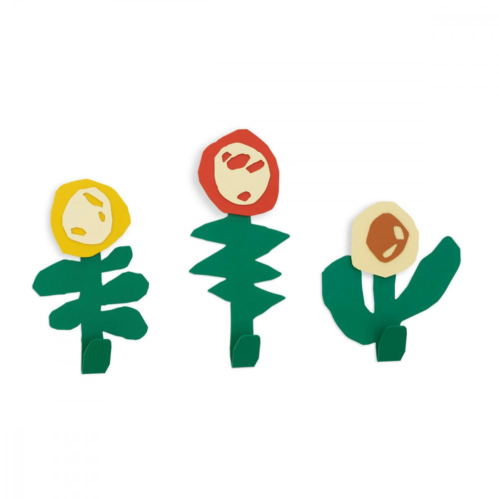 LILI - Lot de 3 patères fleurs en métal