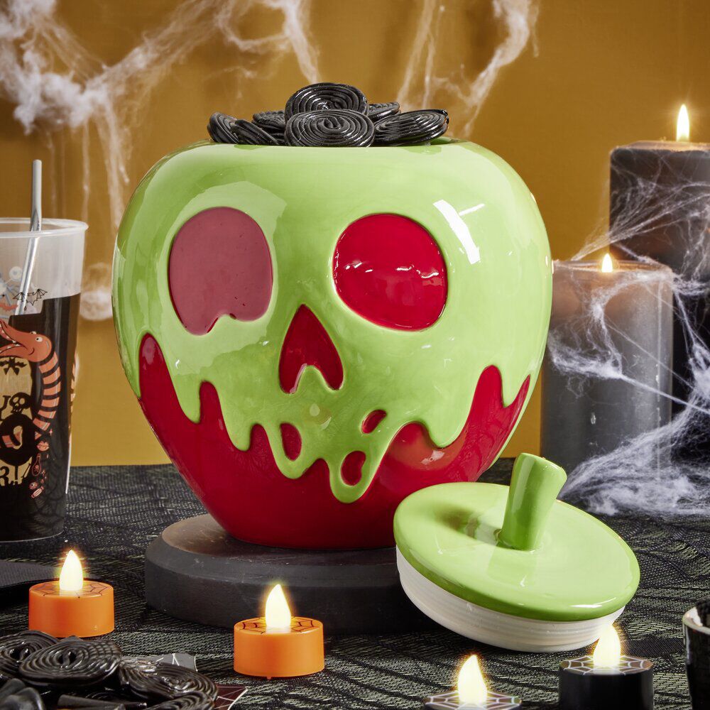 Bonbonnière Halloween Disney Villains rouge et vert Ø20xH22,5cm