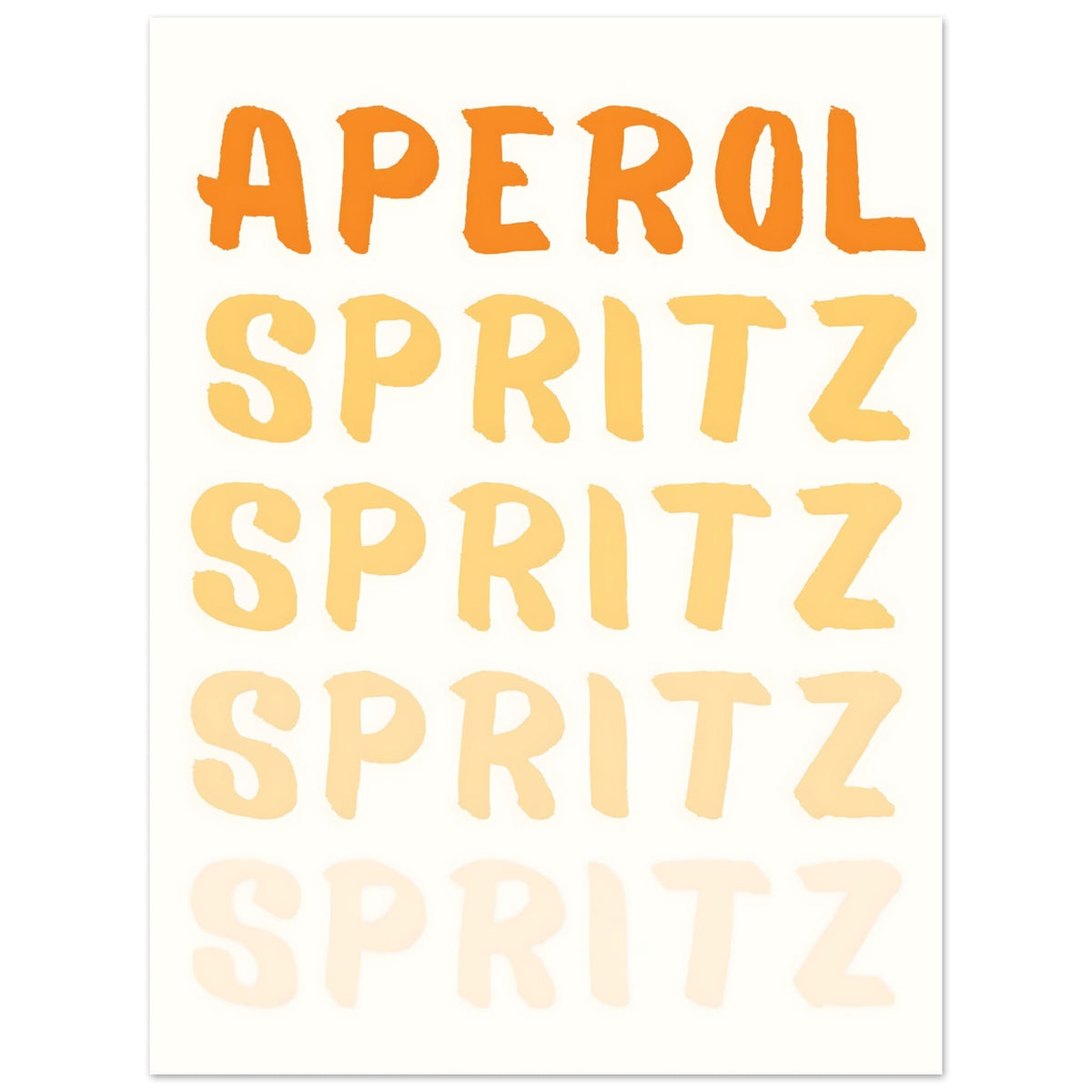 Artfulprints Poster Aperol Spritz - Written  - 30x40 cm - Oranje