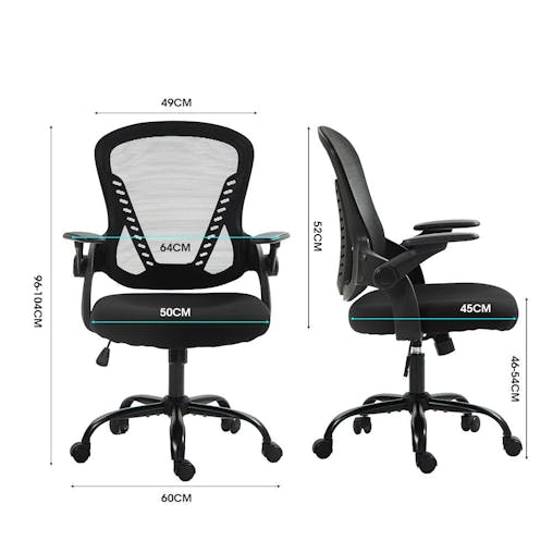 NNEMB Ergonomic Office Desk Chair, Coolmesh Fabric, Adjustable Recline, Black Mesh/Black Frame