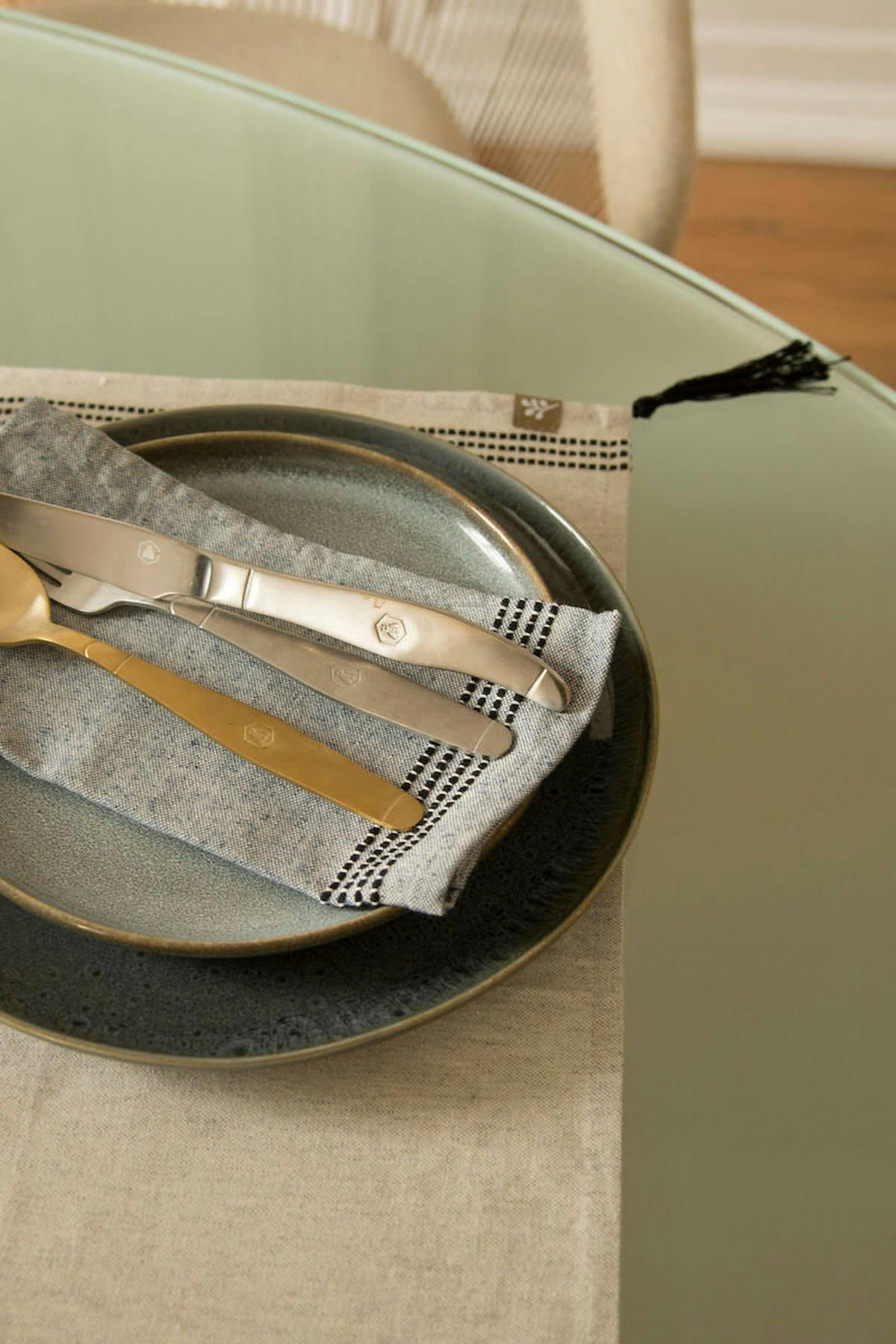 HANA - Sets de table (x4) coton  35x50 gris clair