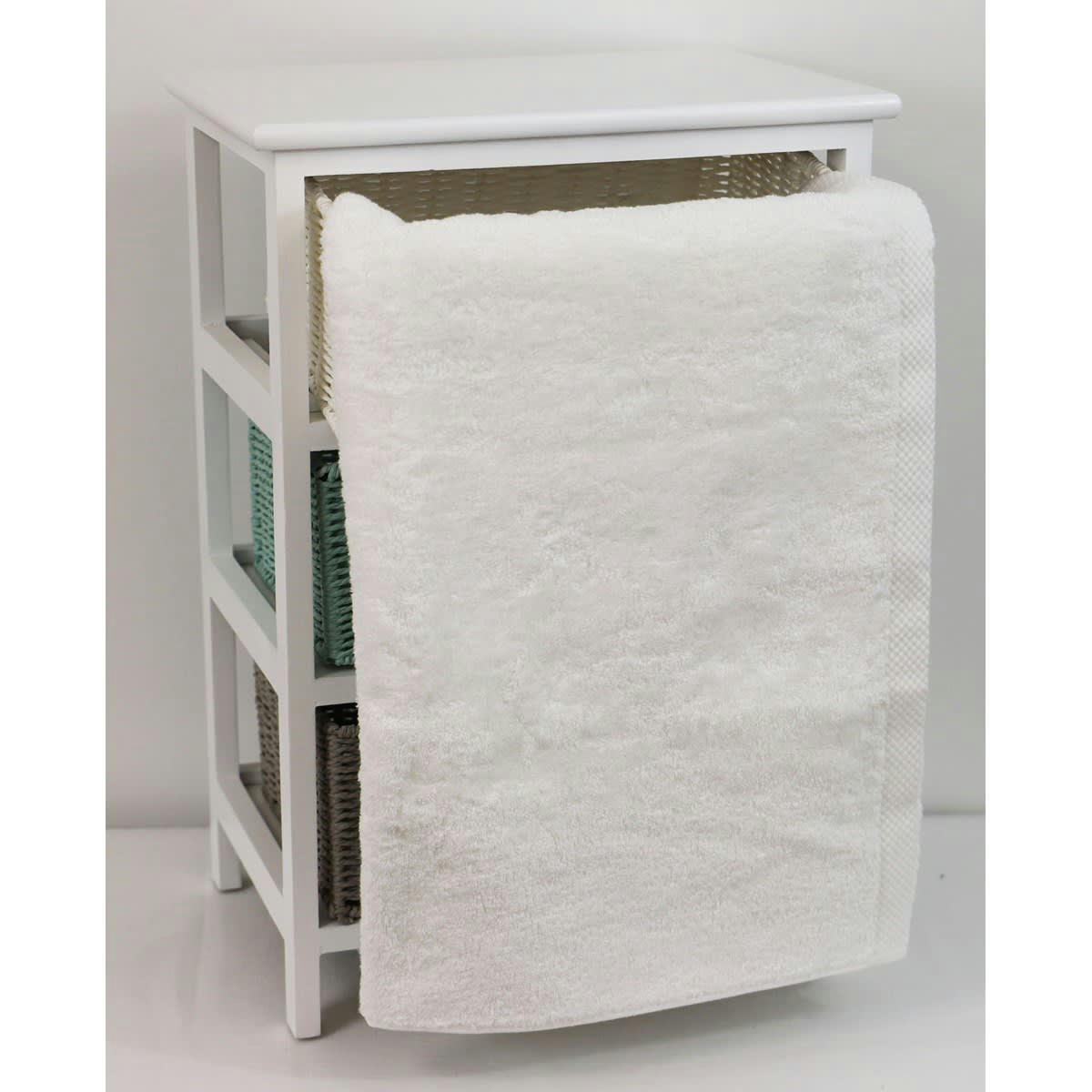 MAXI DB ESSENTIELLE 100X150 - Drap de bain éponge en coton blanc 100x150 cm