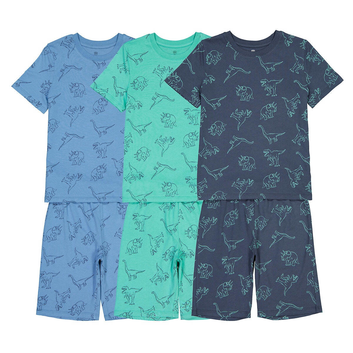 Lot de 3 pyjashorts imprimés dinosaures