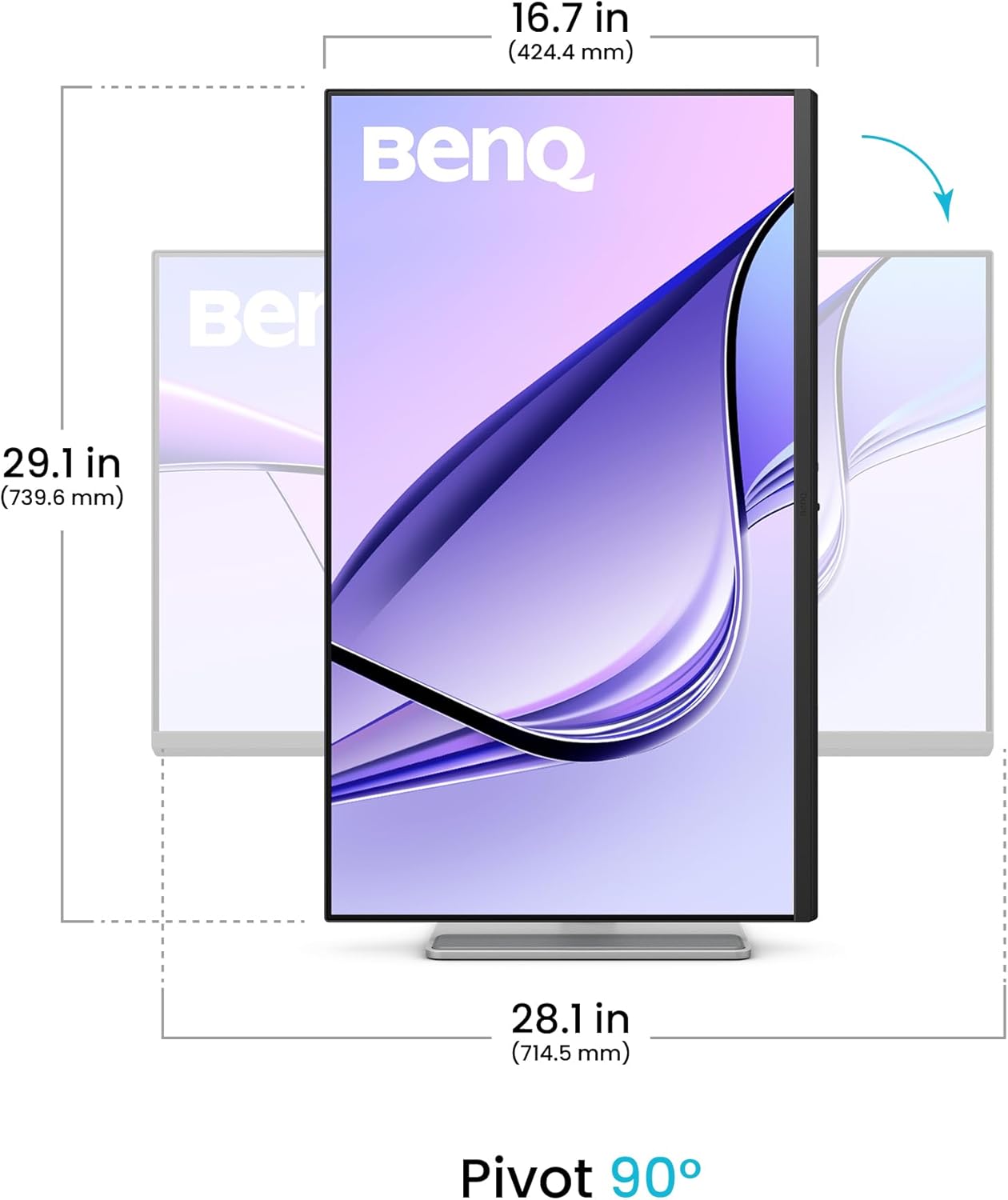 BenQ MA320U 32” 4K 3840x2160 Monitor for MacBook® Pro/Air  Dual USB-C  90W Power Delivery  Mac Color Match  USB Hub  Brightness & Volume Control on Mac  Height & Tilt Adjustable Stand  P3 Color Gamut