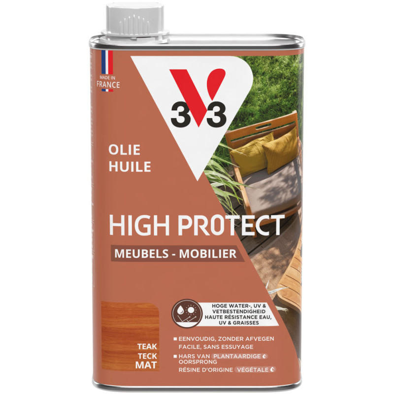 Huile pour mobilier de jardin High Protect teck 0,5 L V33