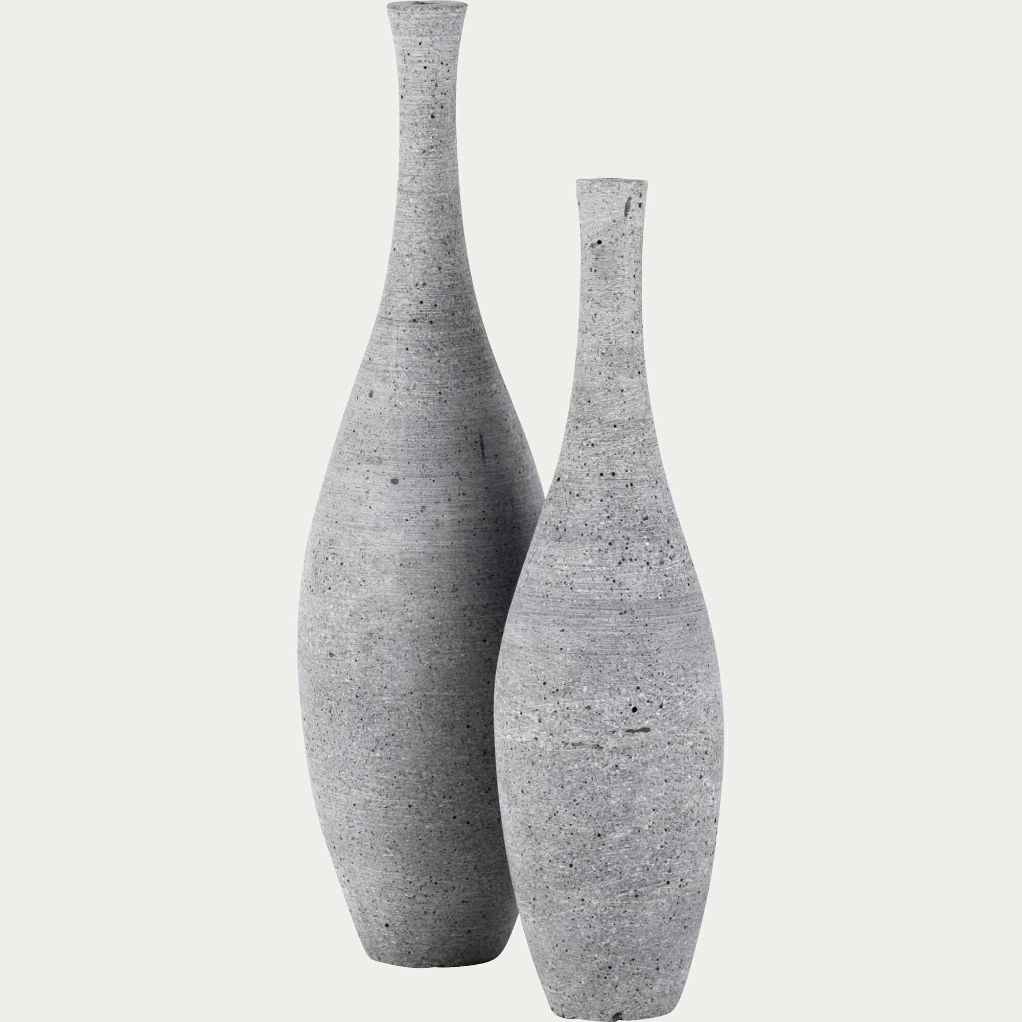 CALCIS - Vase bouteille en polystone effet béton H30cm - gris moyen