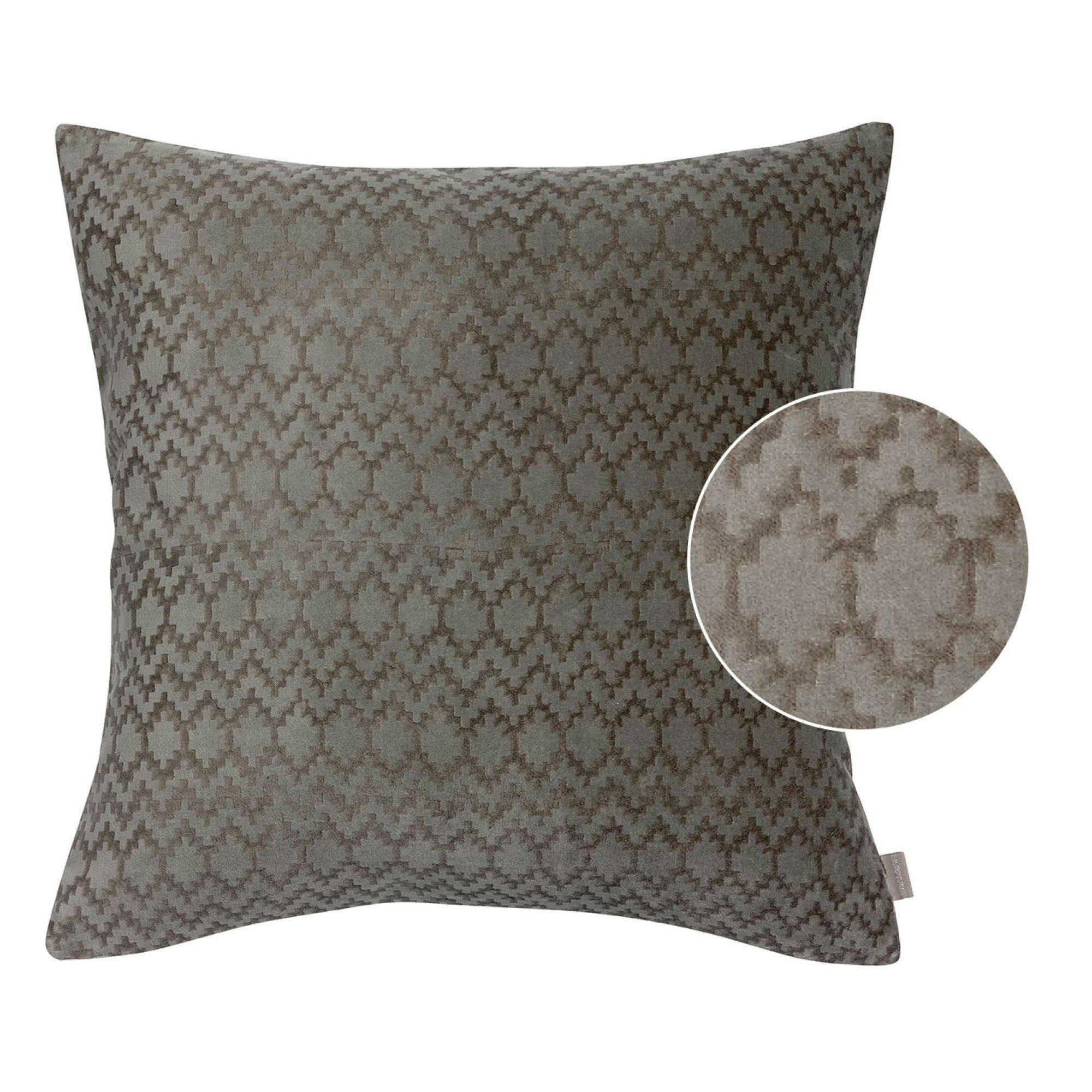 ROSETTA - Coussin  en coton tourterelle 45 x 45