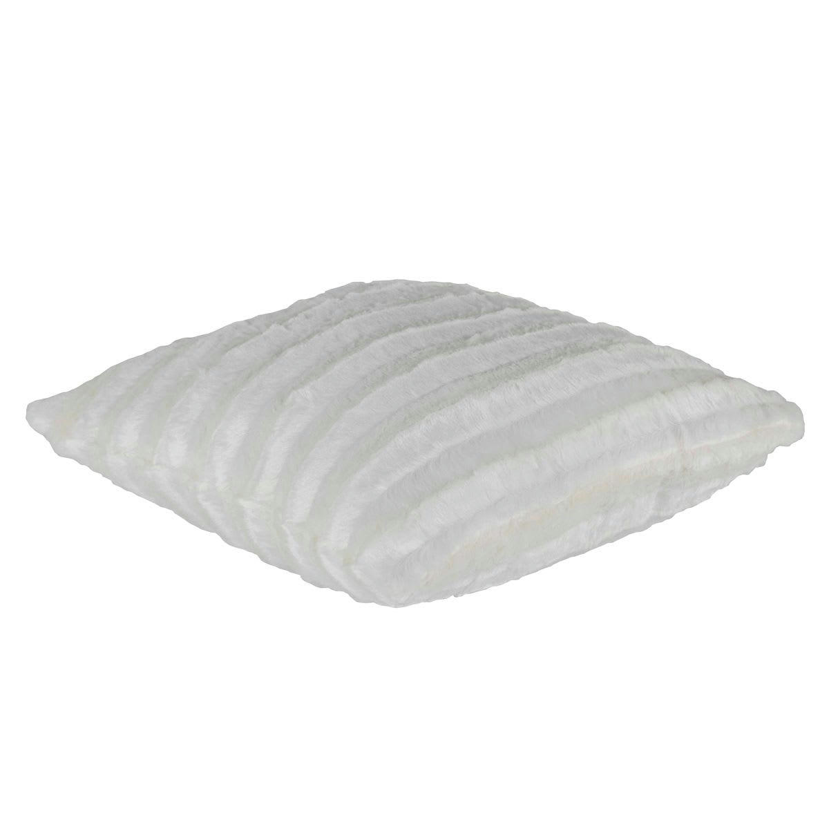 - Housse de coussin 45 x 45 cm fausse fourrure blanc