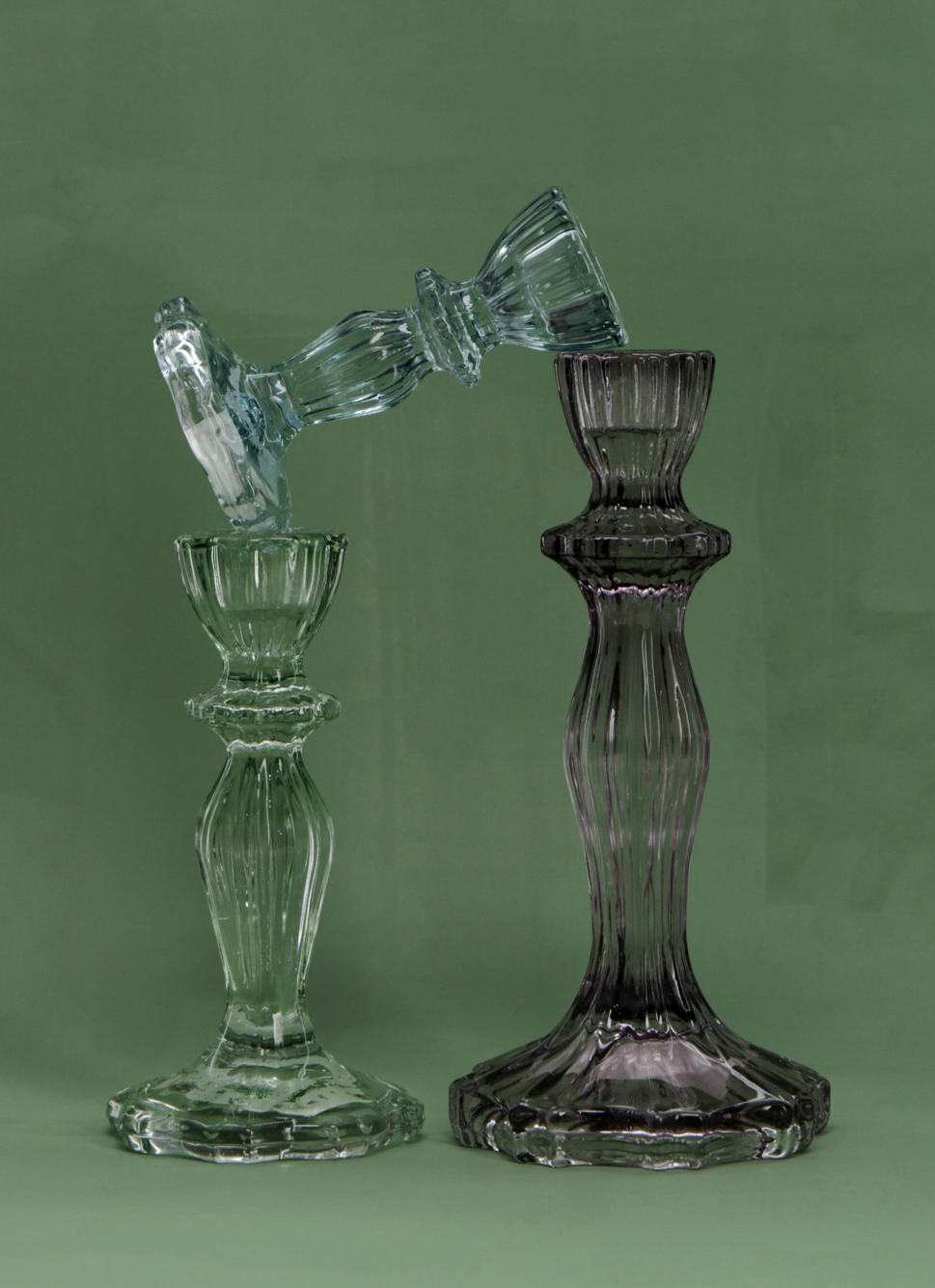 BOUGEOIR EN VERRE TEINTÉ H11 CM BLEU