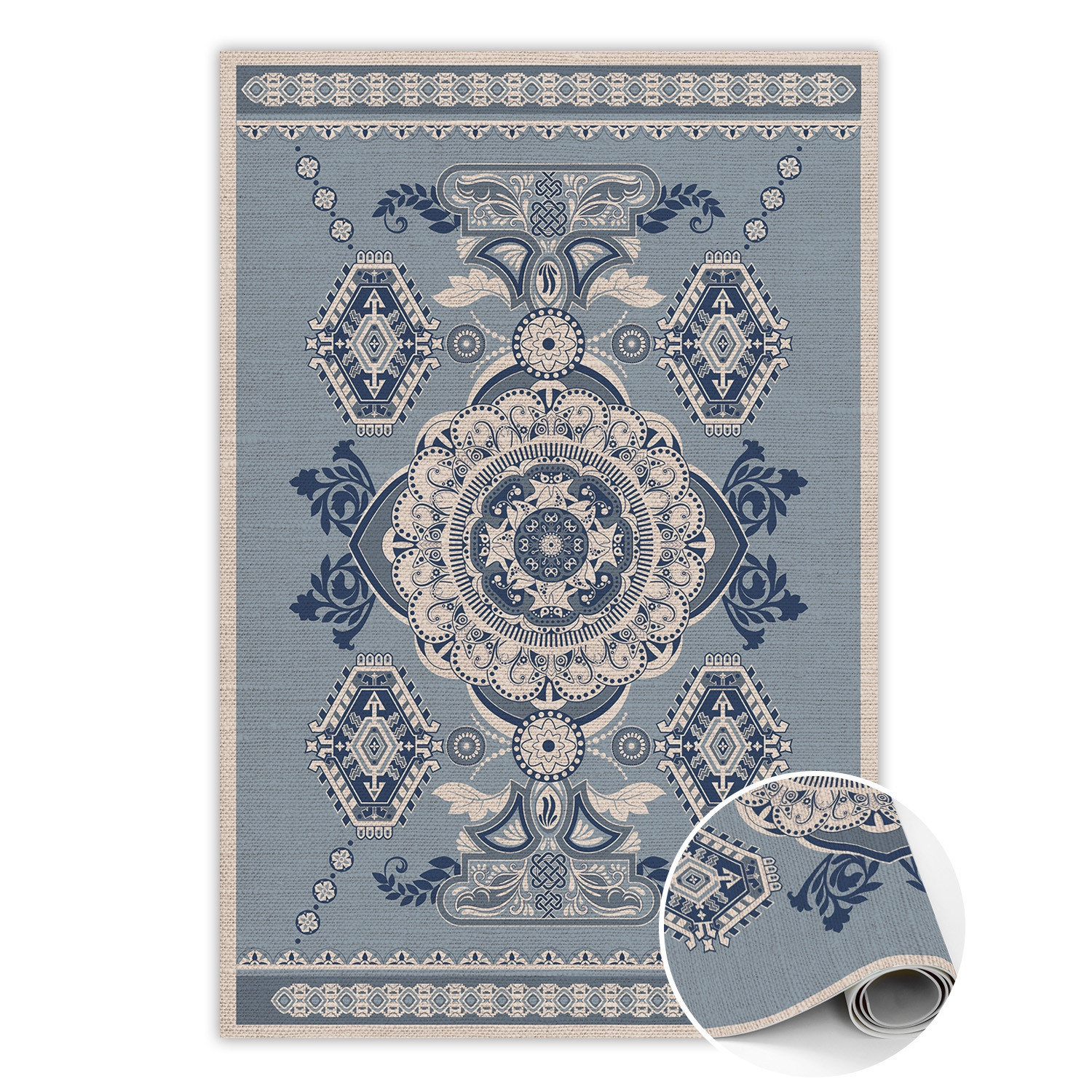 Modny winylowy dywan Hinduska geometria 60 x 90 cm