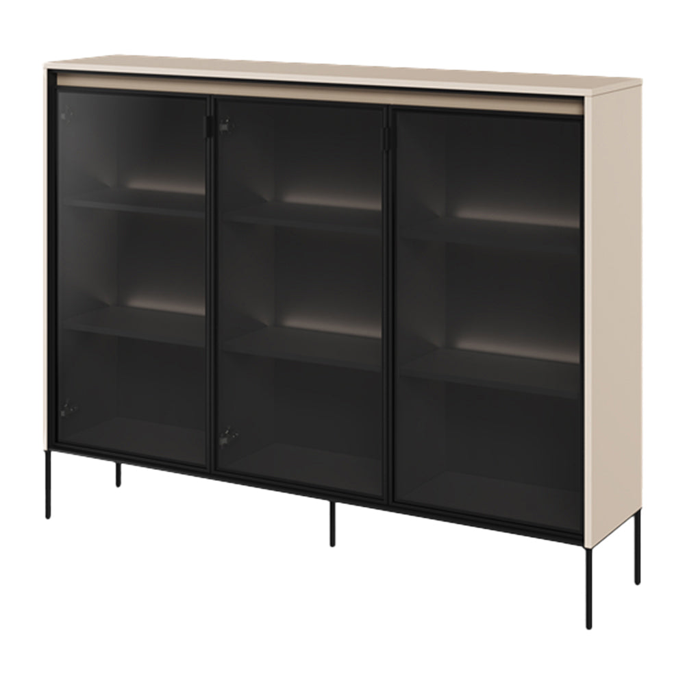 by fonQ Brive Vitrinekast met Verlichting H 118 x B 151 cm - Zand