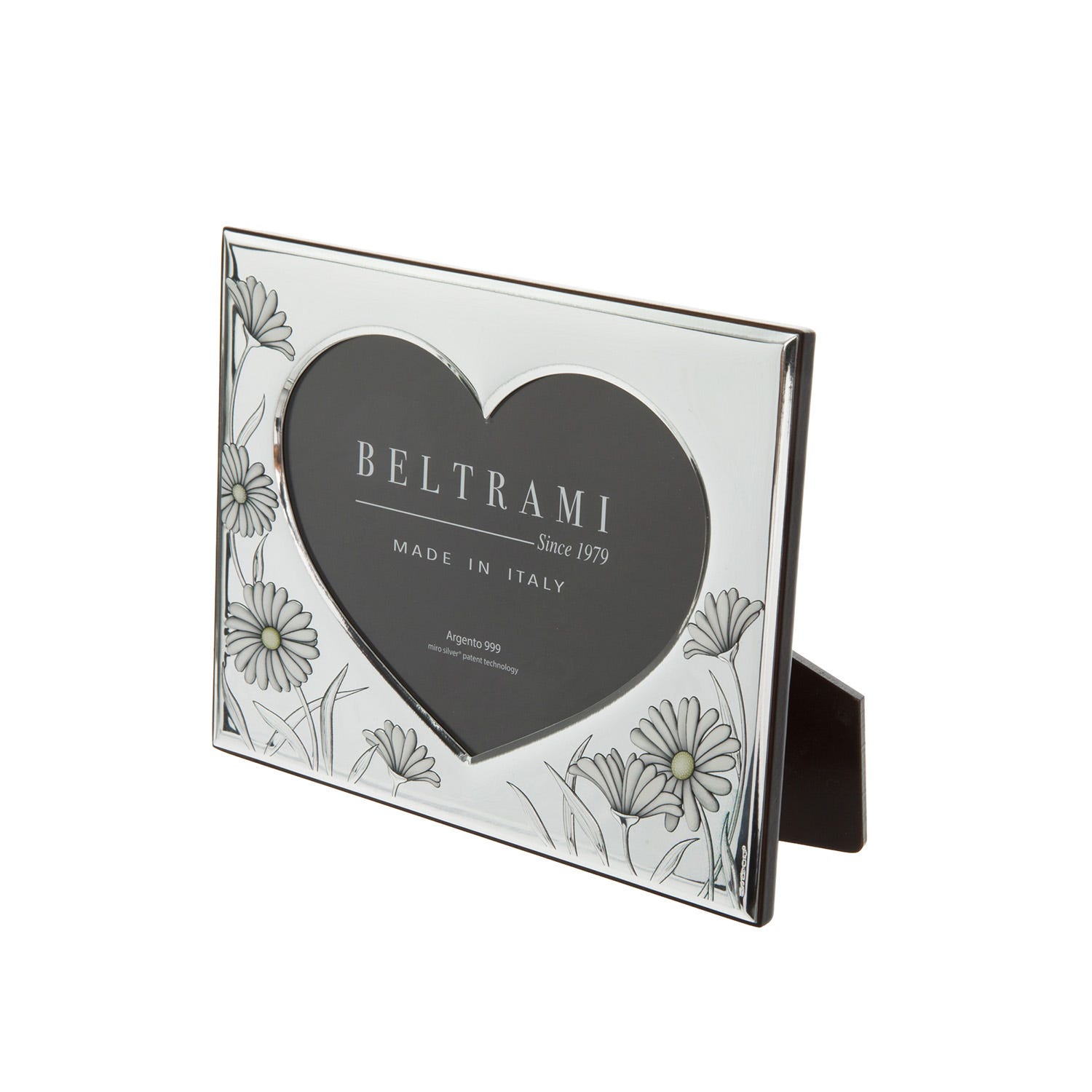 Portafoto cuore fiori foto 13x18 cm Beltrami con argento Miro Silver