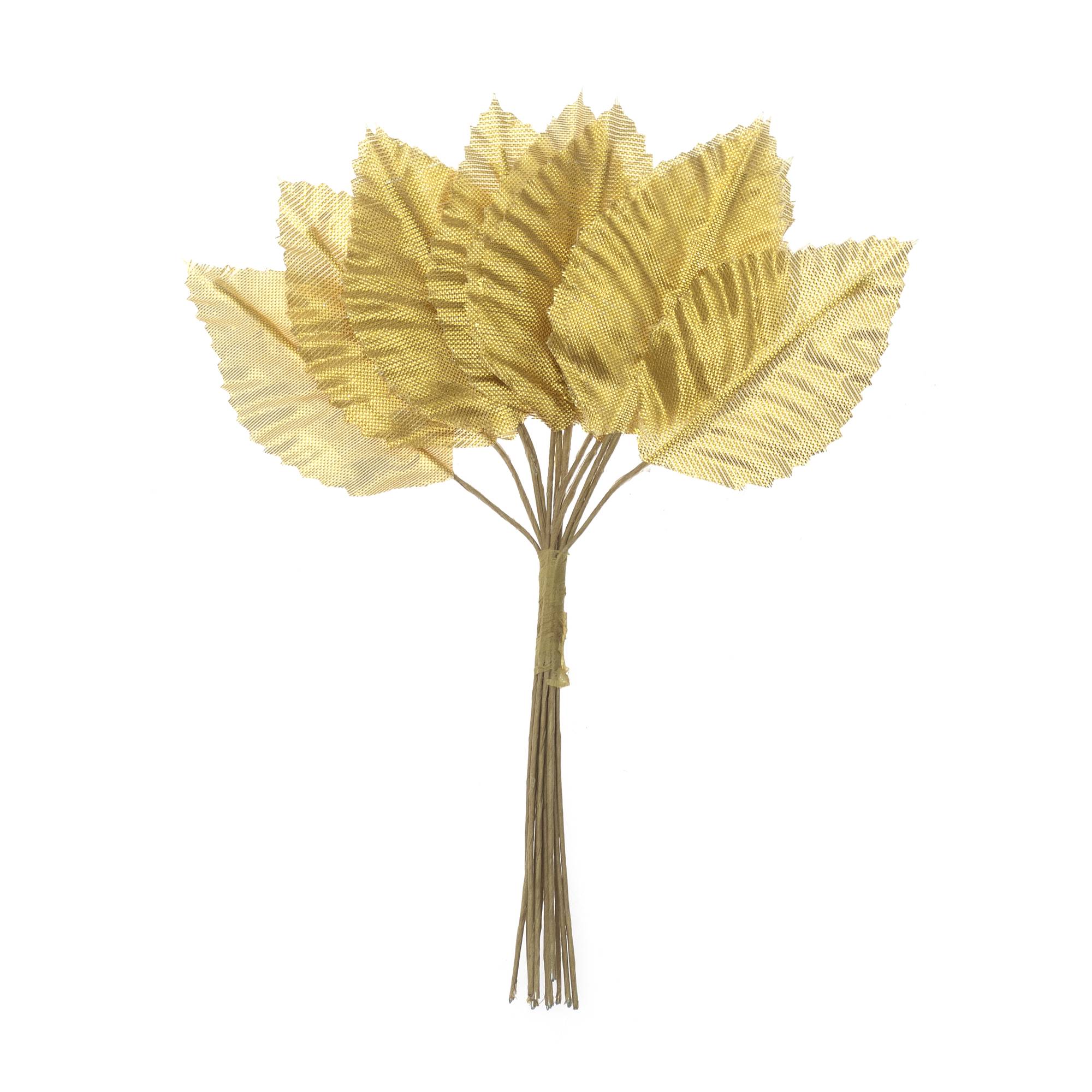 Gold Rose Leaves 12 Pack