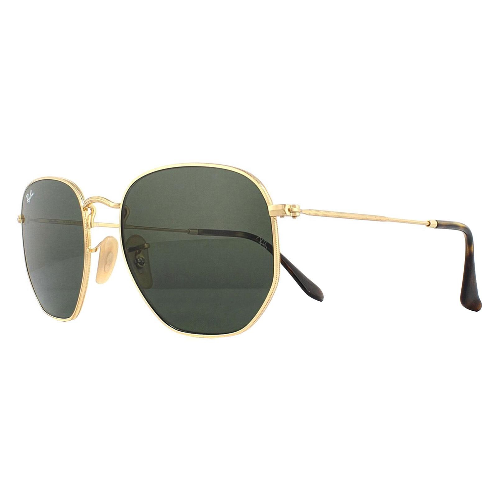 Ray-Ban Square Gold Green Hexagonal 3548N Sunglasses