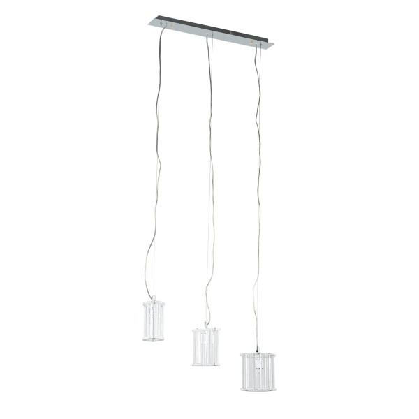 Lampa wisząca chromowana czarna-przezroczysty Crystal 3xG9x40W Italux