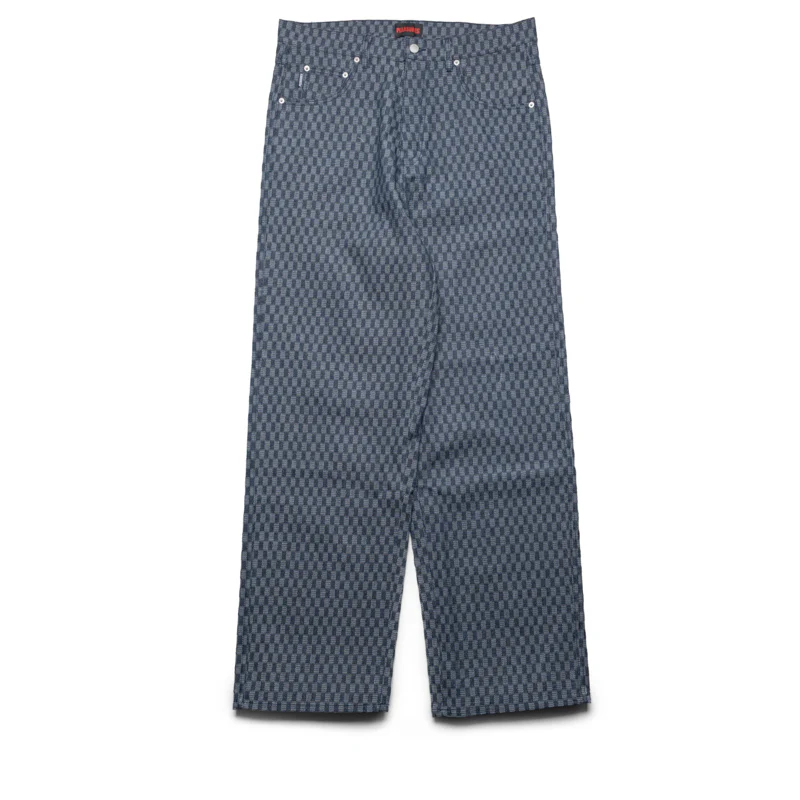 Pleasures Formula Baggy Jeans - Indigo Checker