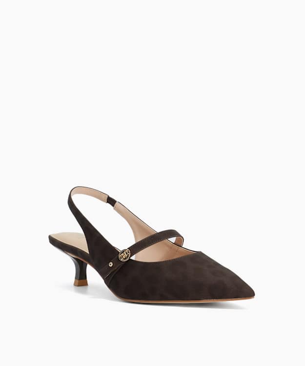 Charma Leopard - Leopard Print Slingback Court Shoes