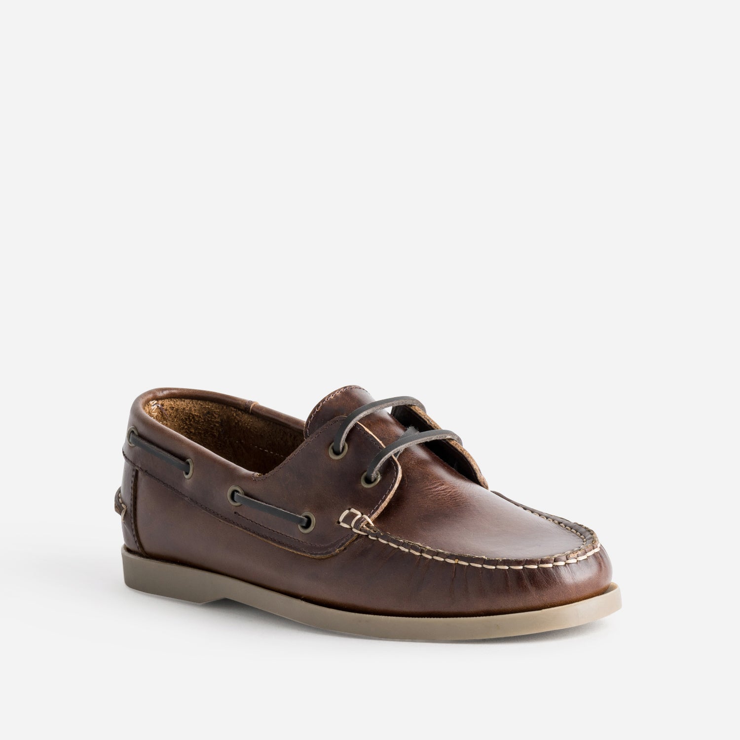 Chaussure bateau marron cuir