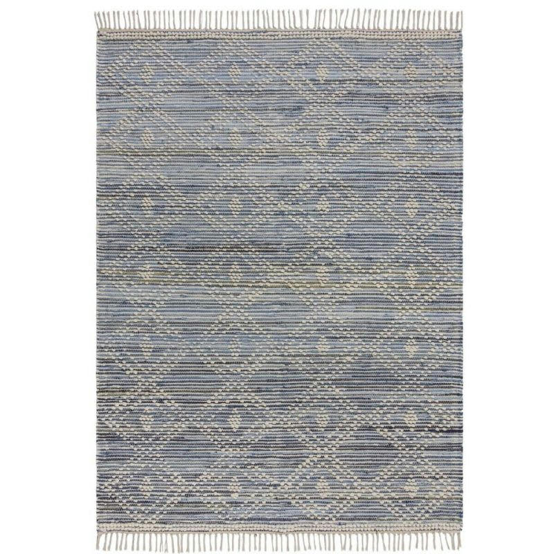 DENIM - Tapis moderne coton tissé main en jeans recyclés lissie 200 x 290