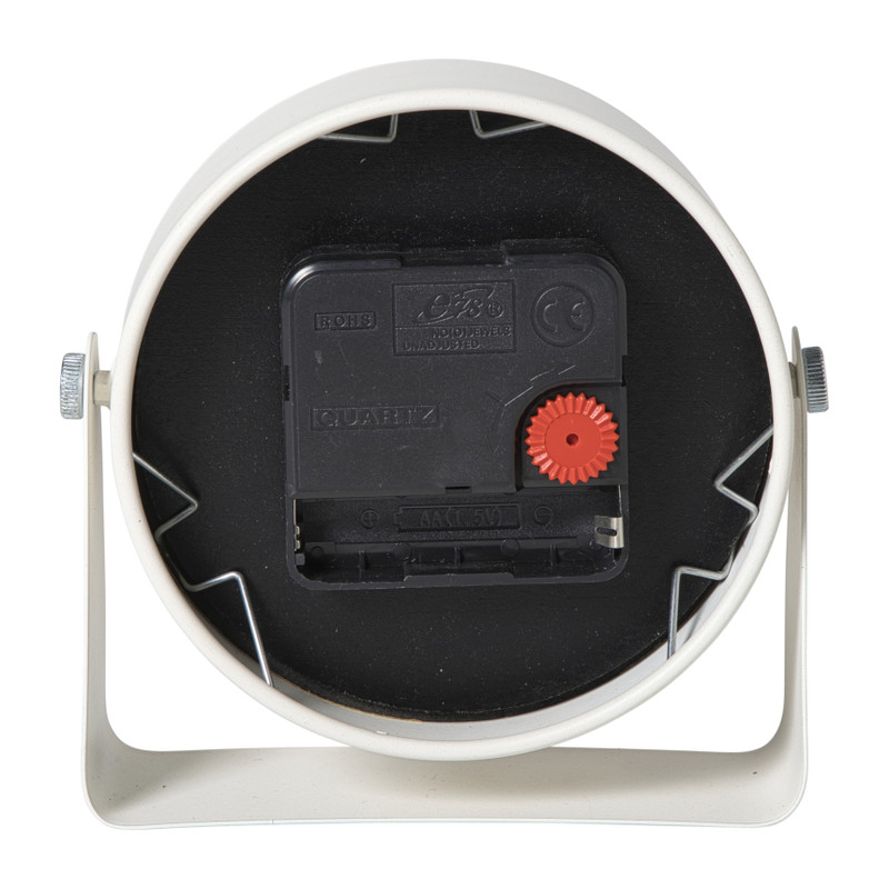 Tafelklok - beige/zwart - 13x12.5x4.3 cm