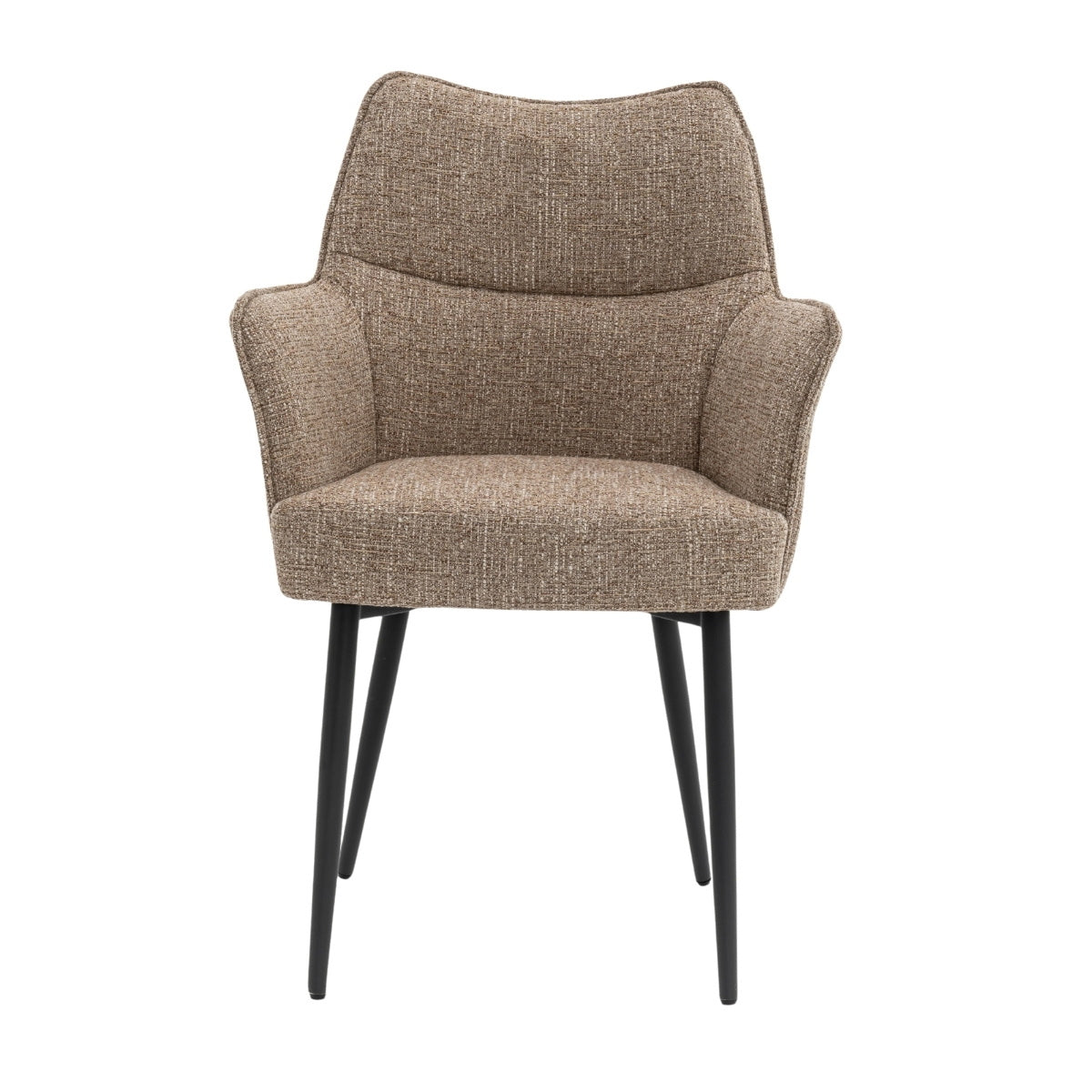 DÉJA Living Eetkamerstoel Zayn - Taupe/Zwart - Zithoogte 47cm - Set van 2