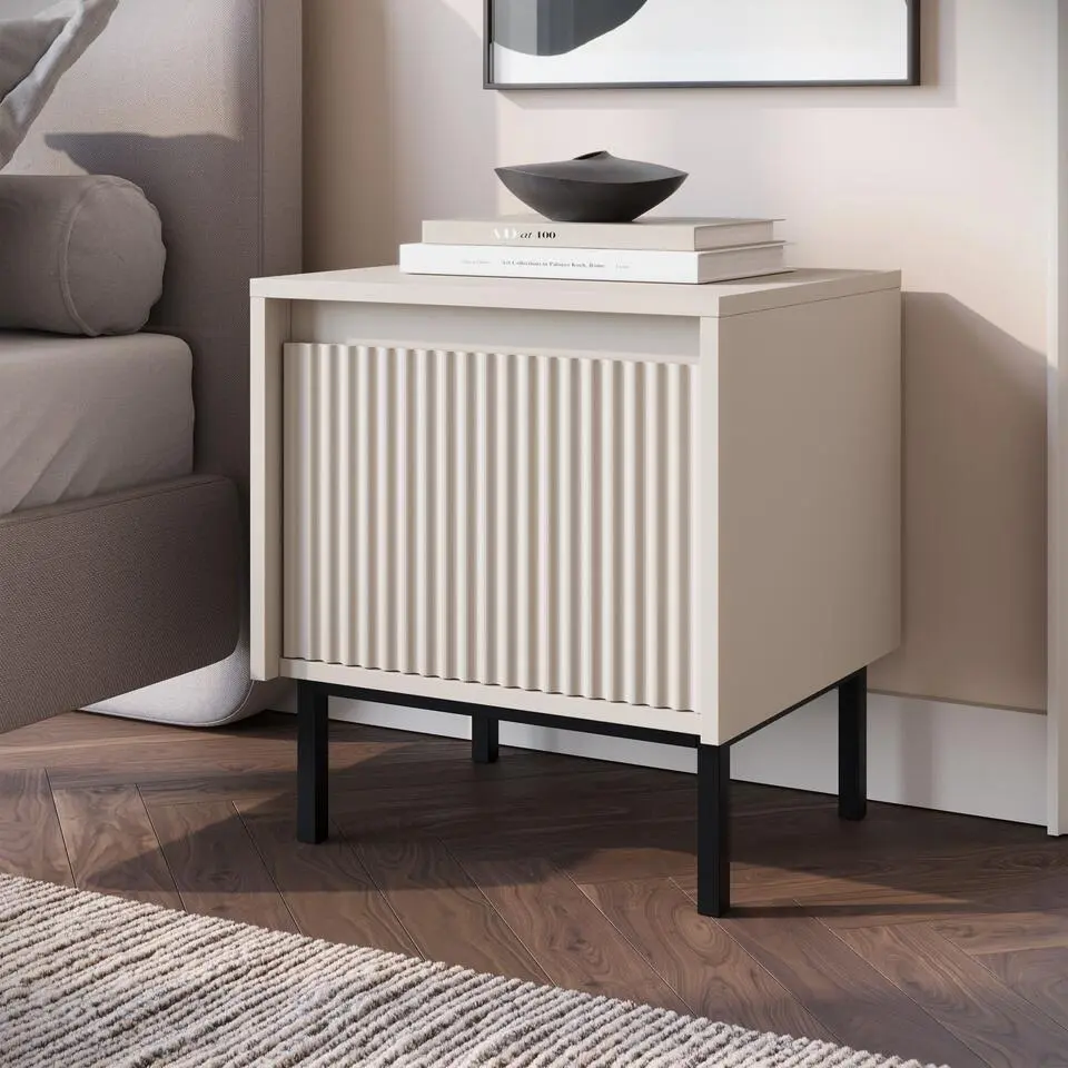 Meubella - Nachtkastje Orvana - Beige - 45 cm