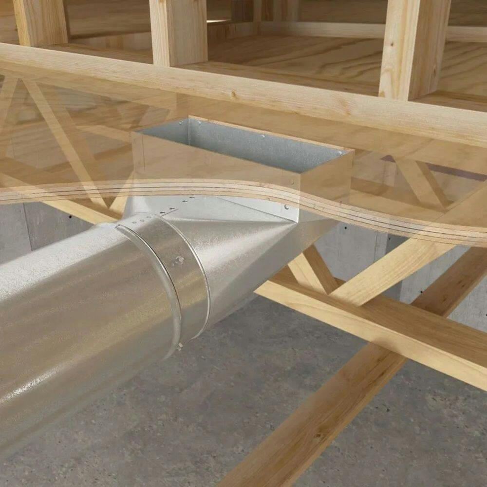 Imperial Angle Boot, Right-Angle Transition From Round Pipe, Galvanized Steel, 90-Degree, 4 x 10-in, 5-in Diameter