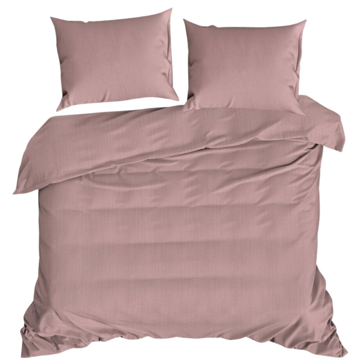 Komplet pościeli muślinowej 100% bawełna jasny róż 220x200 2x70x80