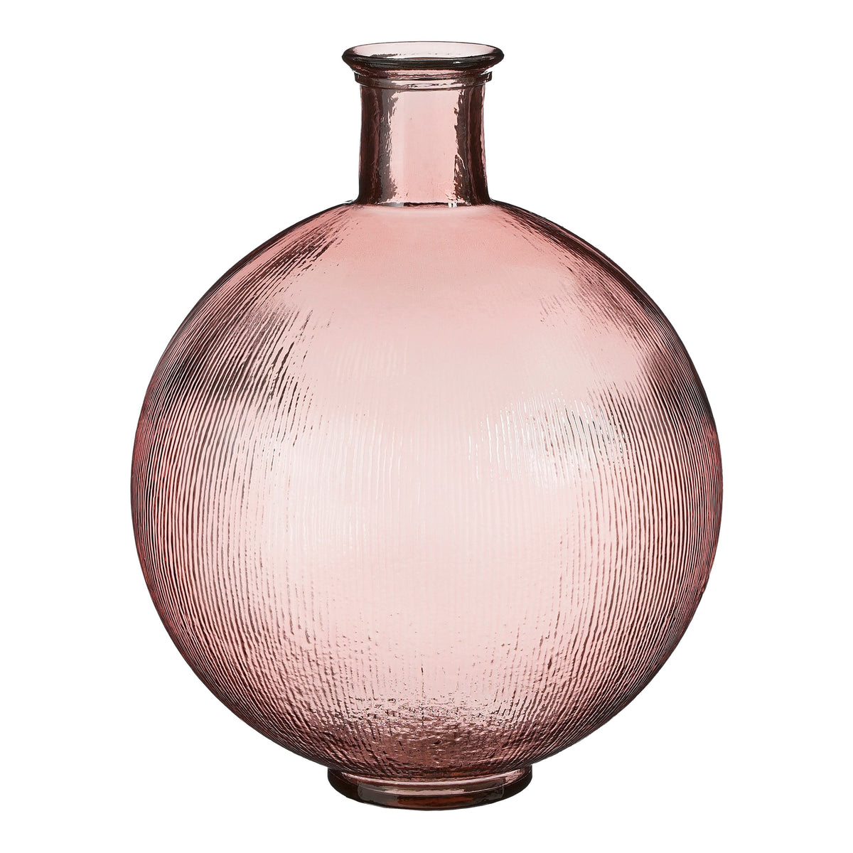 Mica Decorations Firenza Fles Vaas - H42 x Ø34 cm - Gerecycled Glas - Lichtroze