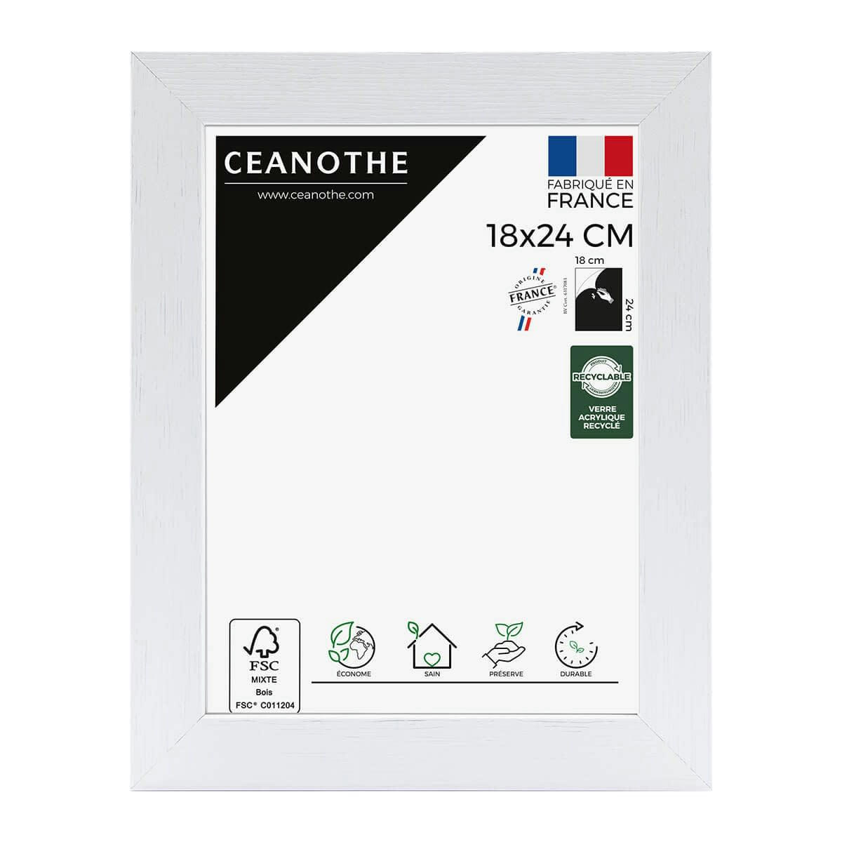 KARMA - Cadre photo blanc 18x24 cm bois reconstitué fsc
