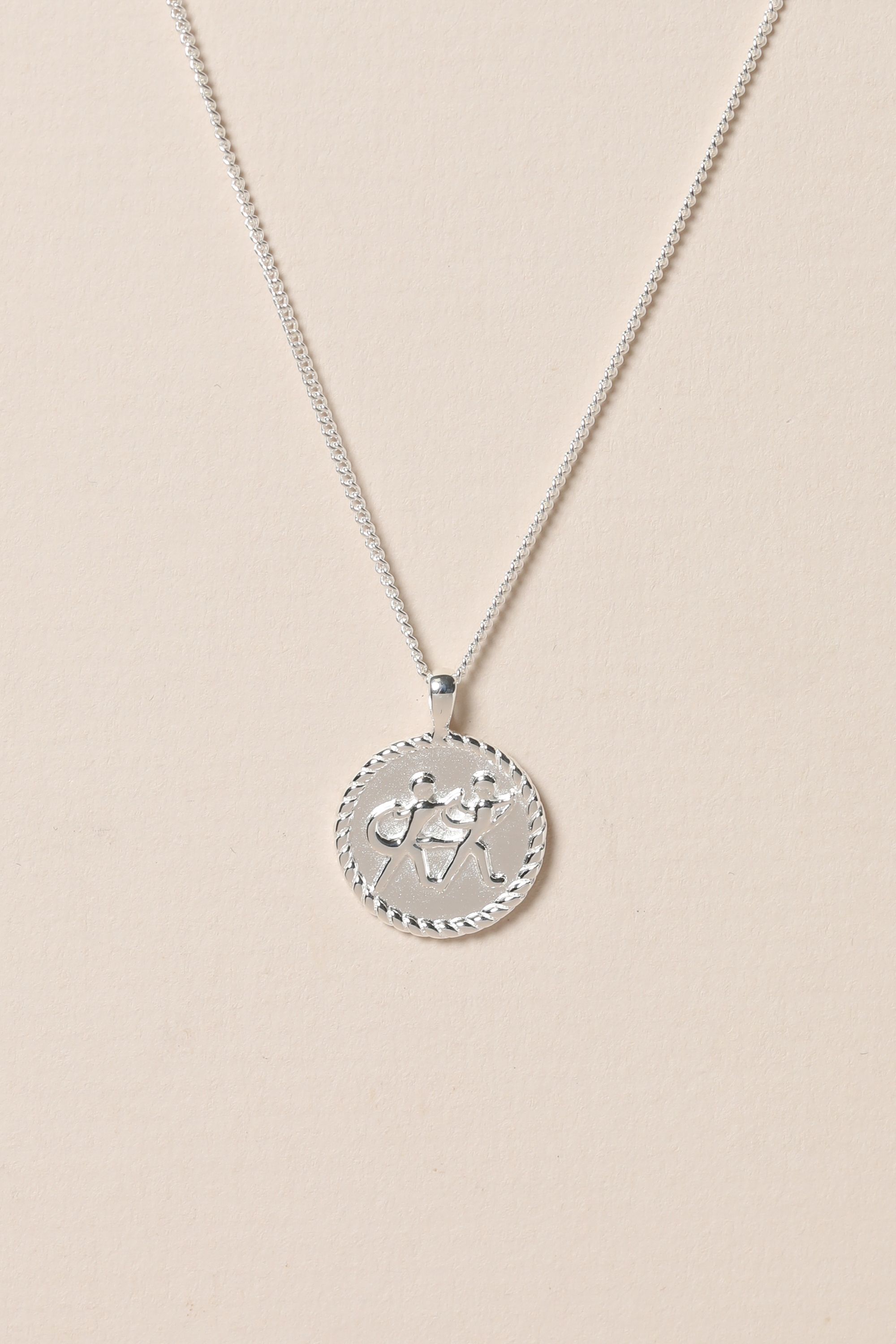 Simply Silver Sterling Silver 925 Zodiac Pendant - Gemini