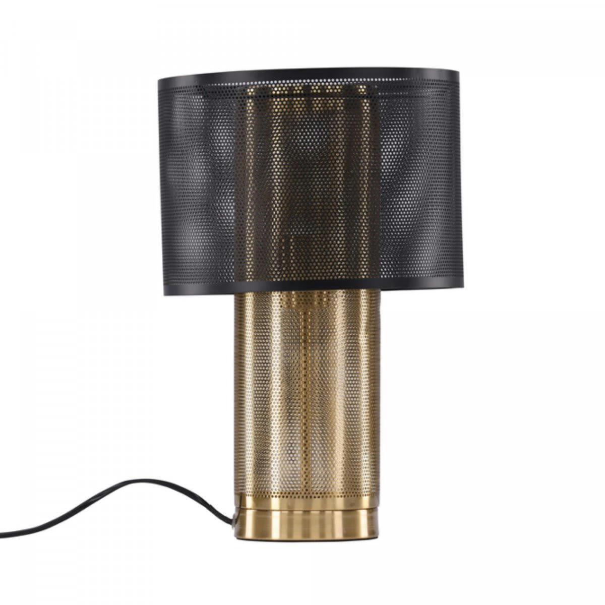 ALZAR - Lampe industrielle en métal noir et doré