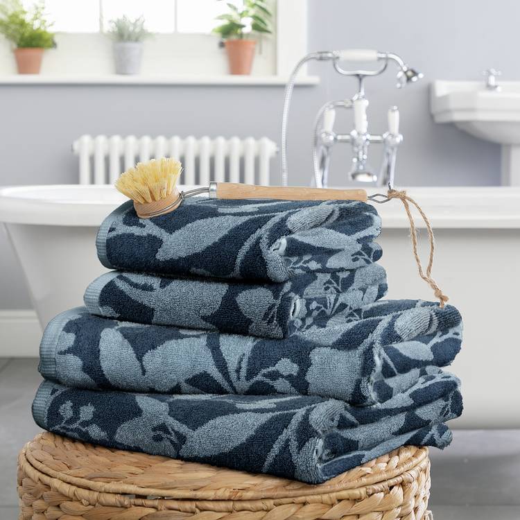 Habitat Foliage 4 Piece Towel Bale - Navy