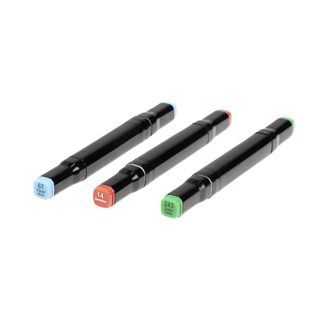 Marqueur couleur x3 à double pointe L15,2cm (2 modèles)
