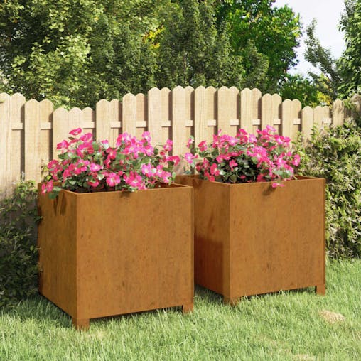 NNEVL Planters with Legs 2 pcs Rusty 42x40x43 cm Corten Steel