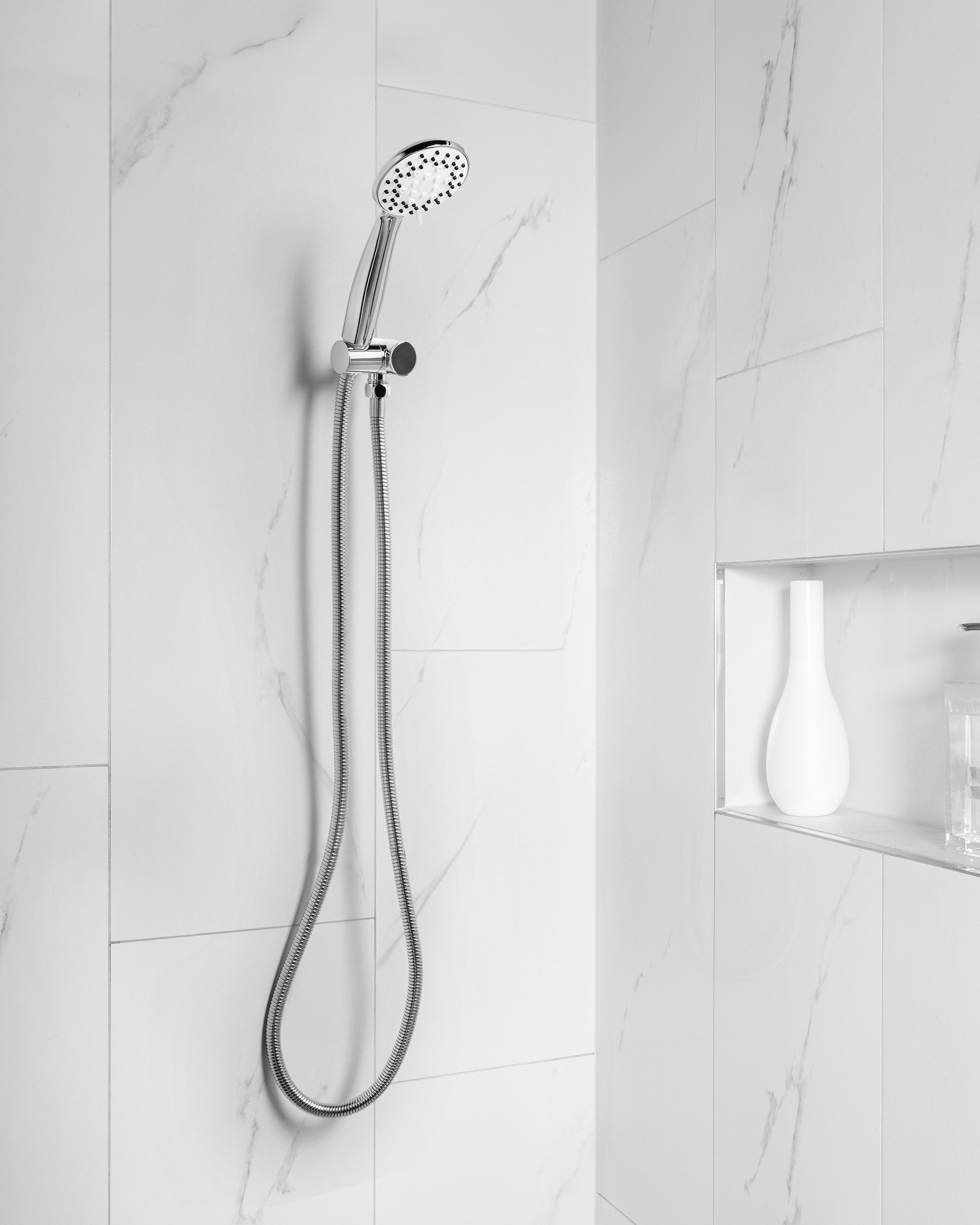 Shower Head and Hose Kit MACAY 3-function Silver