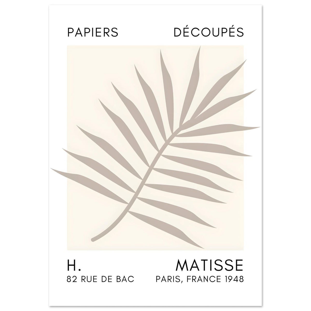 Artfulprints Poster Matisse – Floral reef grey  - A4 21x29.7 cm - Grijs