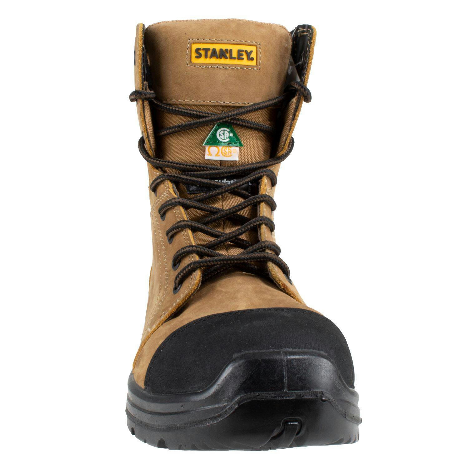 Stanley Macht Men's CSA Steel Toe Leather Work Boots, Durable Toe Guards, 8-in high, Brown