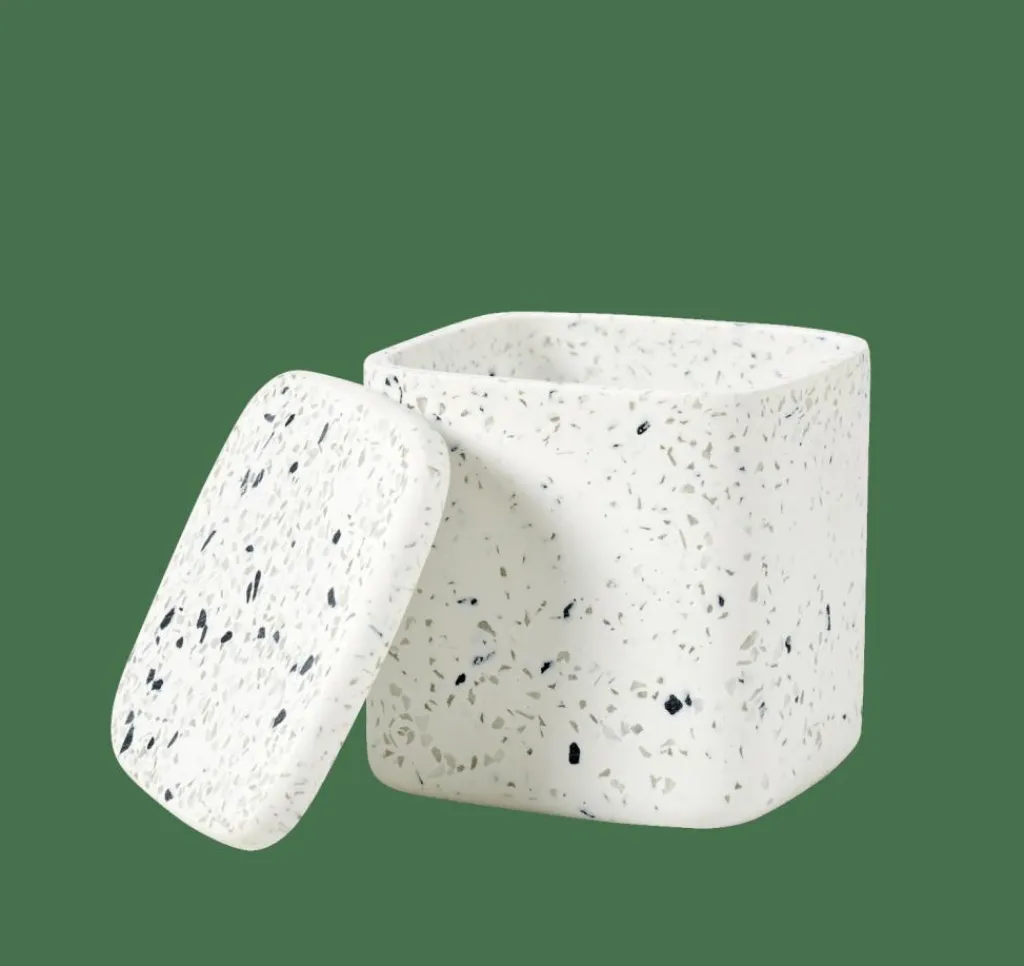 Accessoires Lavabo^CASA TERRAZZO Boîte à Coton Blanc
